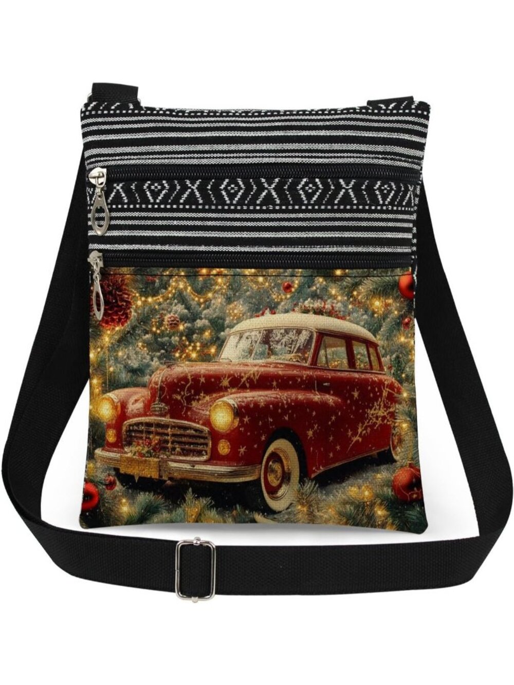 Unisex Car Printed Adjustable Strap Shoulder Purse Gift Crossbody Bag